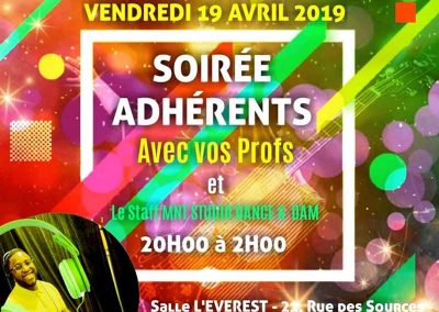 Soirée adhérents avec vos profs vendredi 19-04-2019