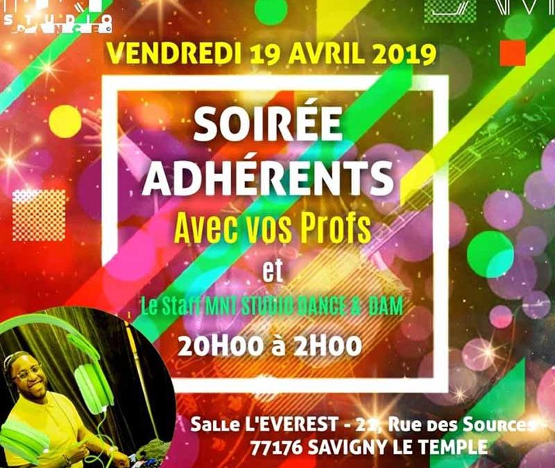 Soirée adhérents avec vos profs vendredi 19-04-2019
